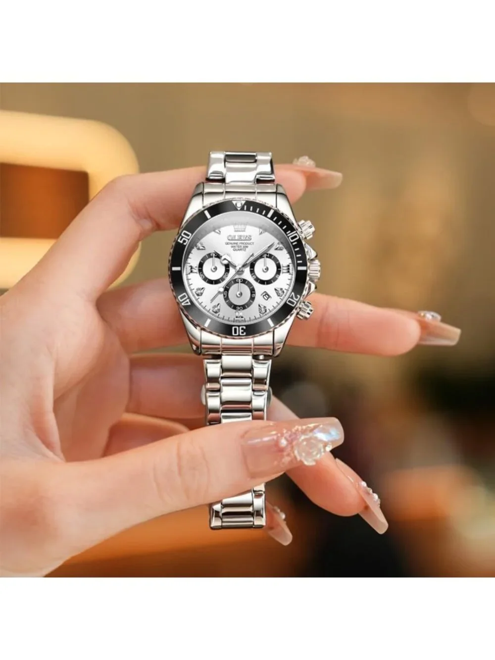 Stylish Women's Diamond Dress Watch - Analog Quartz, Waterproof, Luminous
